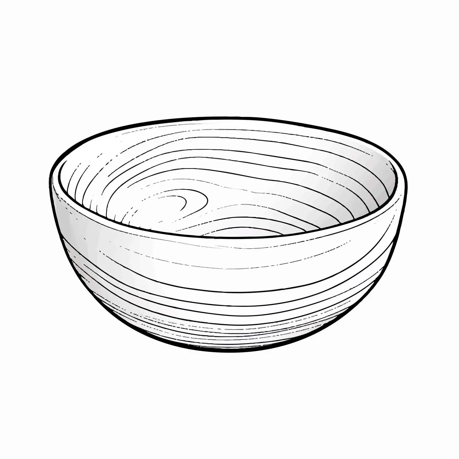 Outline Vector Bowl Illustration on White Background — free download from Dotvec