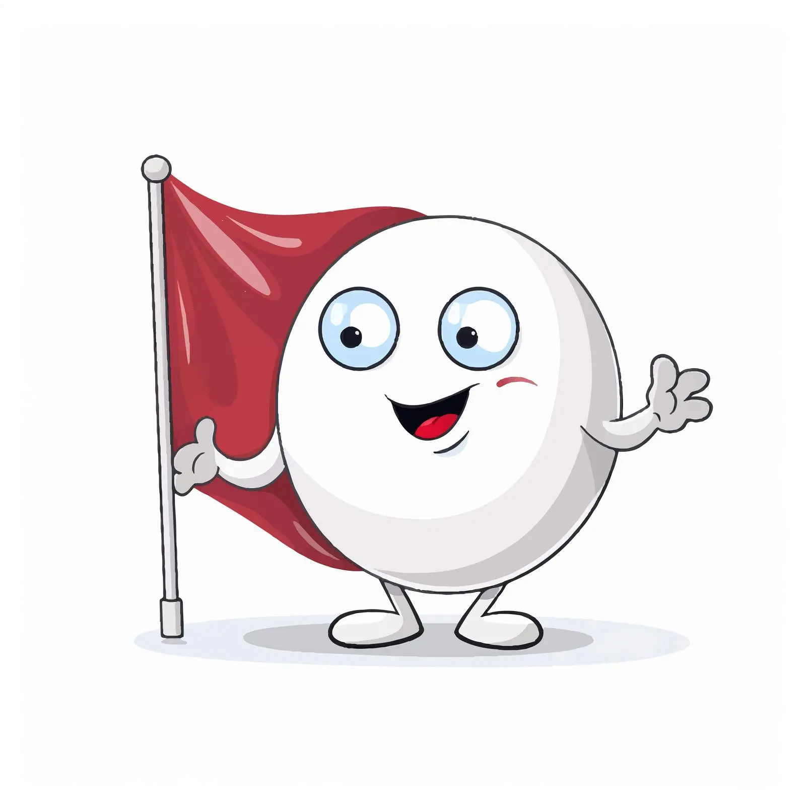 Cartoon Mascot Holding Bowling Ball and Flag — free download from Dotvec