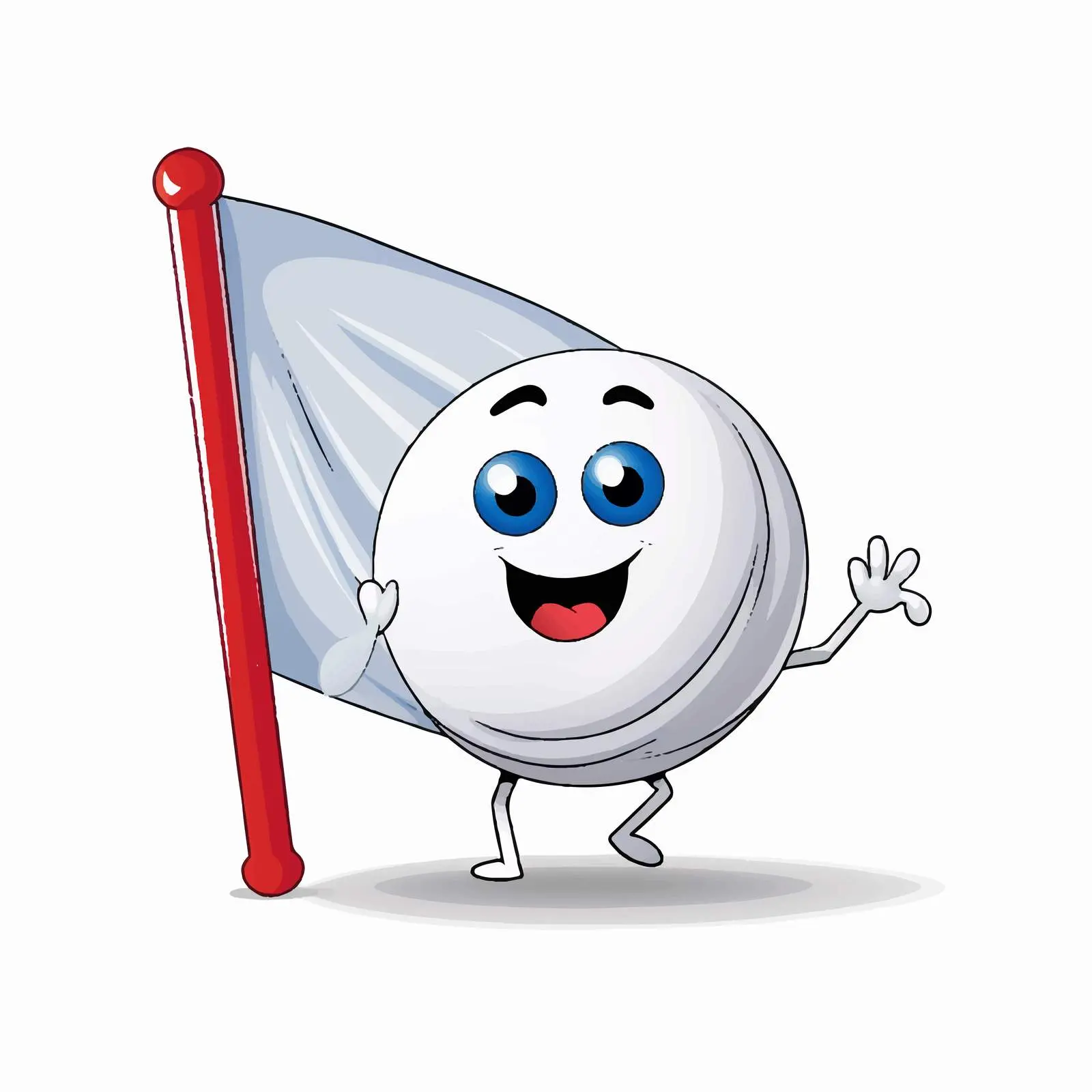 Bowling Ball Mascot Holding White Flag Vector – free sport equipment image from Dotvec