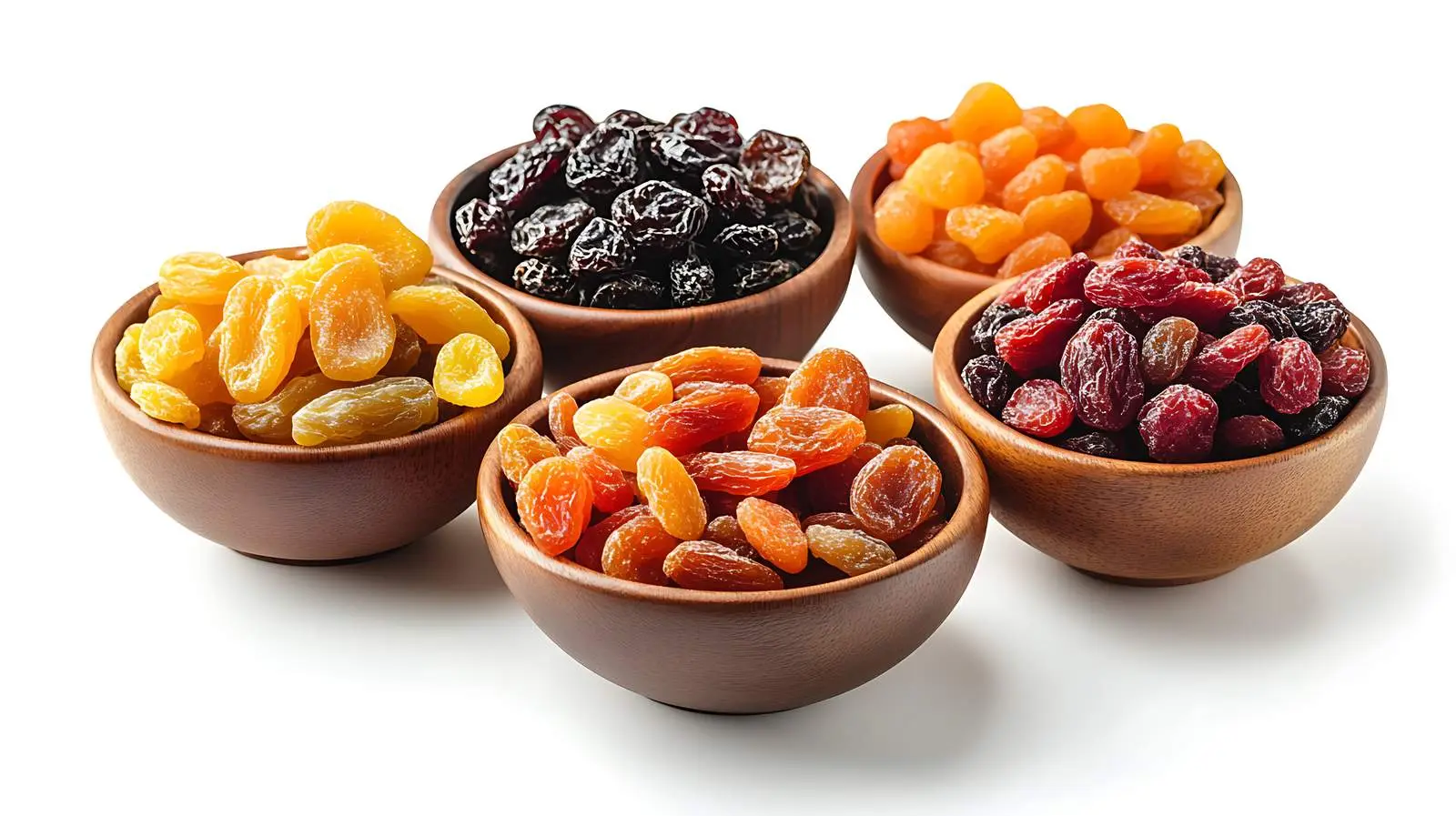 Assorted Dried Fruits in Bowls