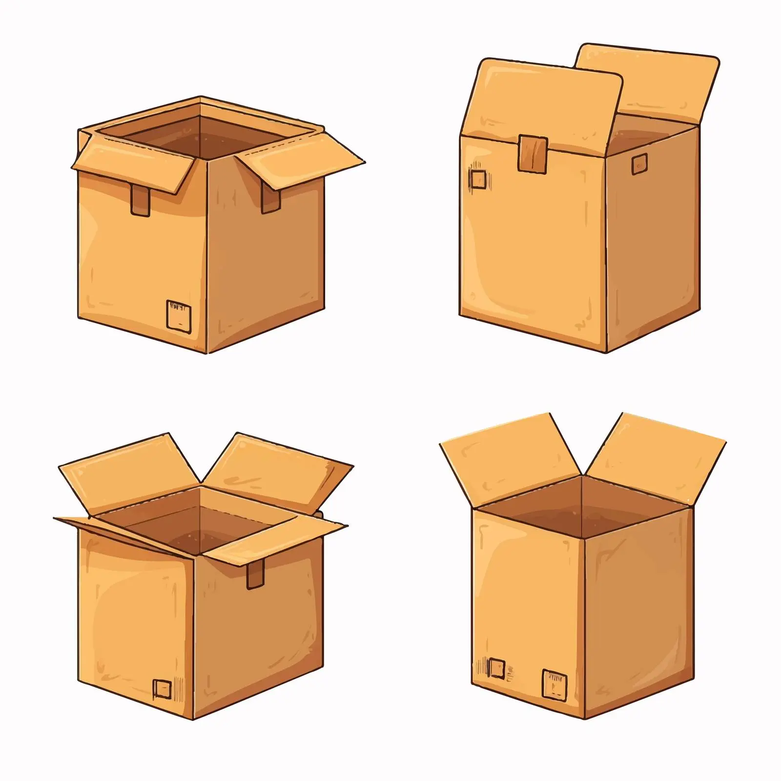 Box Line Vector Illustration on White Background – free graphic representation image from Dotvec