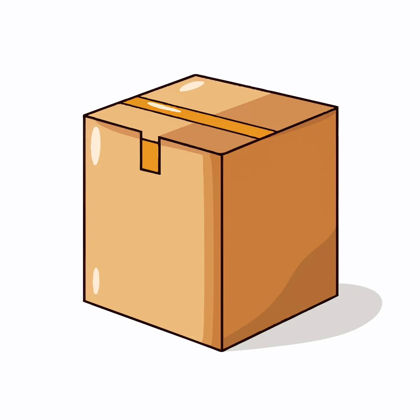 Box Line Vector Illustration on White Background – free monochrome design image from Dotvec