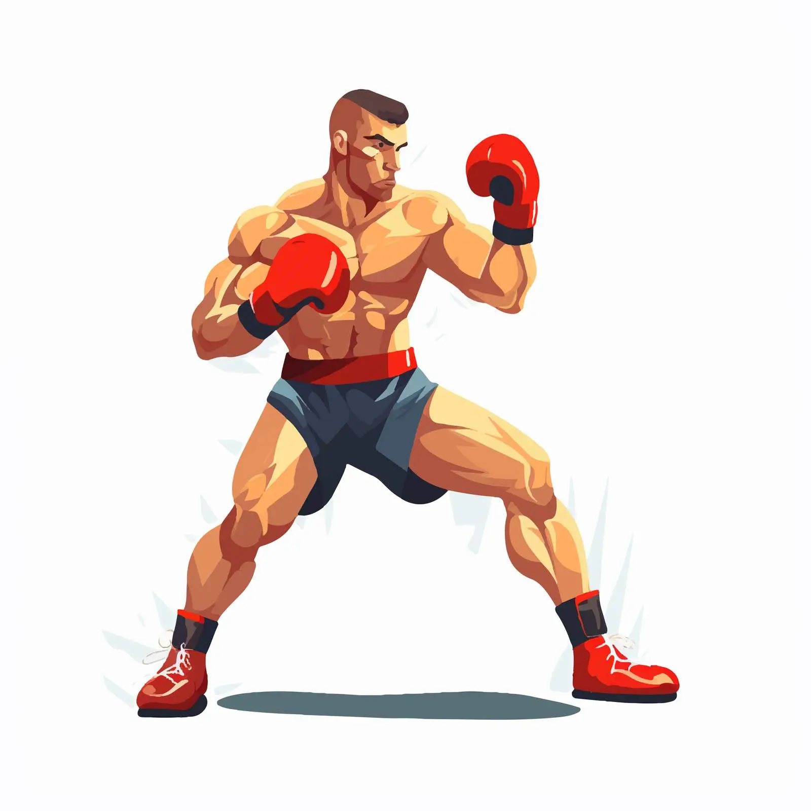 Professional Boxer in Defending Pose Vector Art — free download from Dotvec