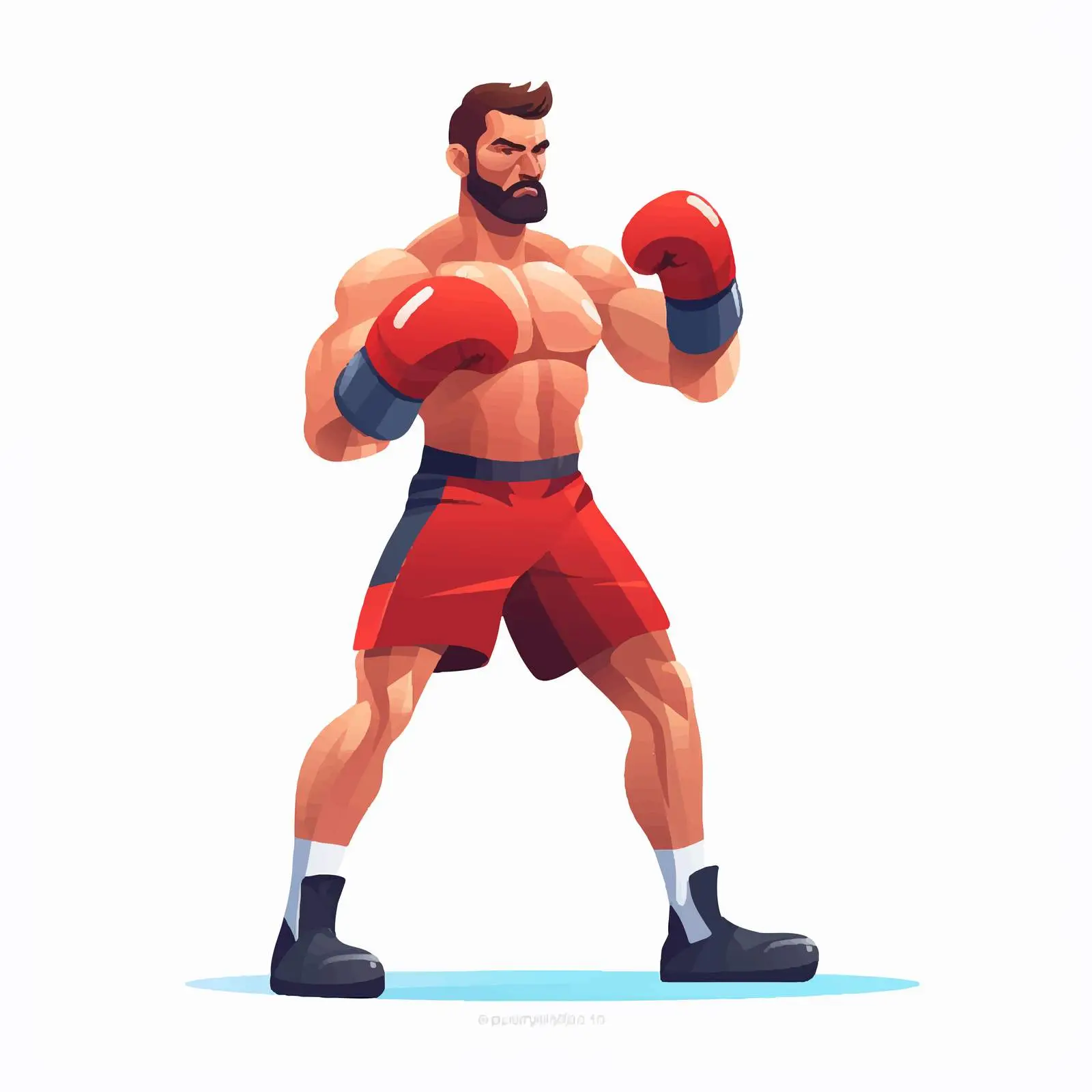 Professional Boxer in Defending Pose Vector Art — free download from Dotvec