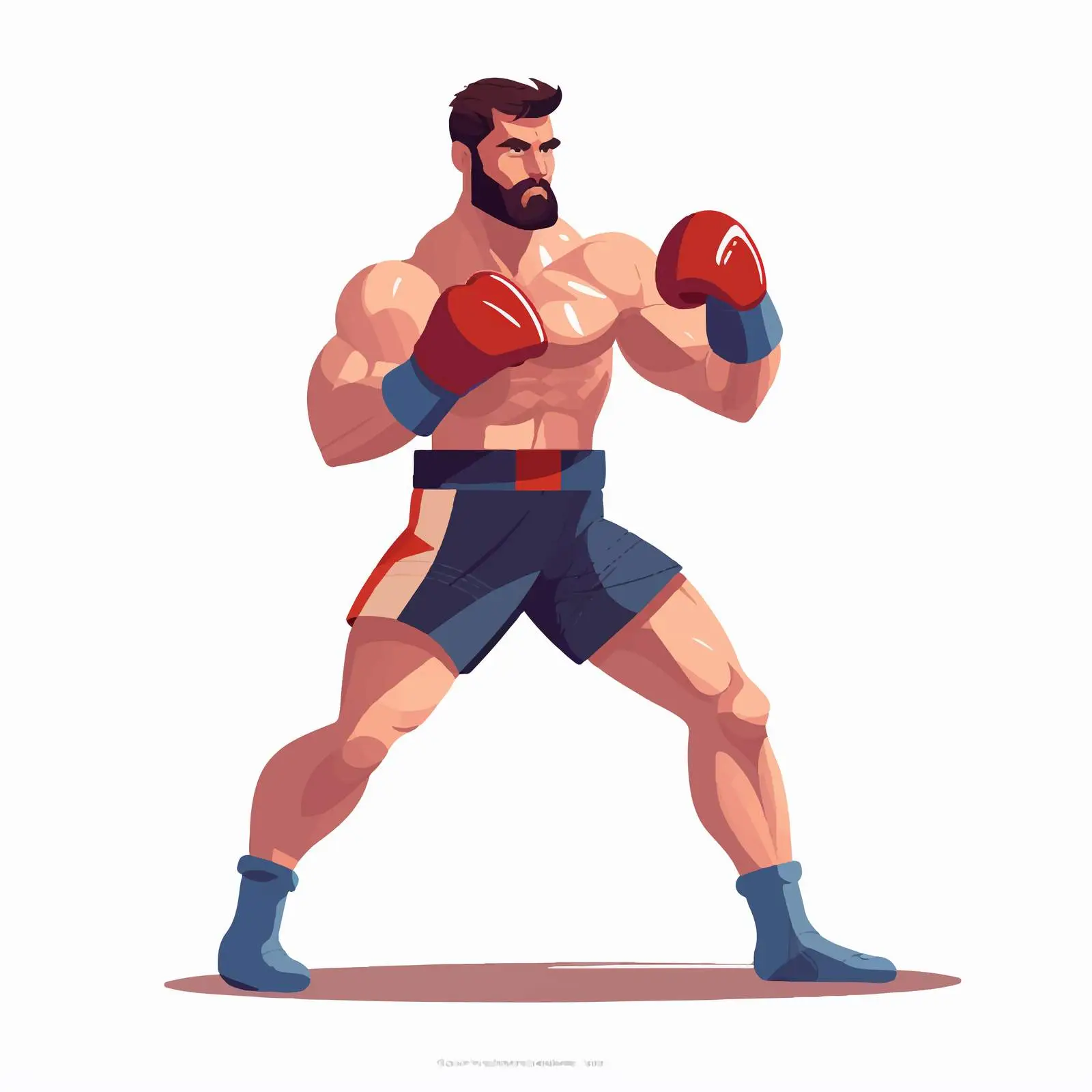 Professional Boxer in Fighting Stance — free download from Dotvec
