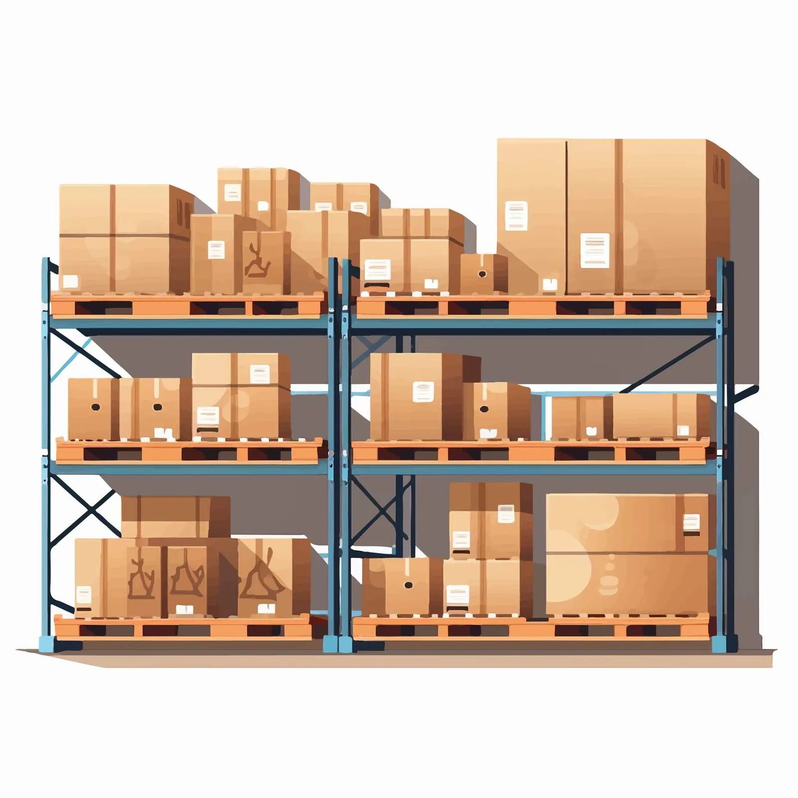 Cardboard Boxes on Warehouse Shelf — free download from Dotvec
