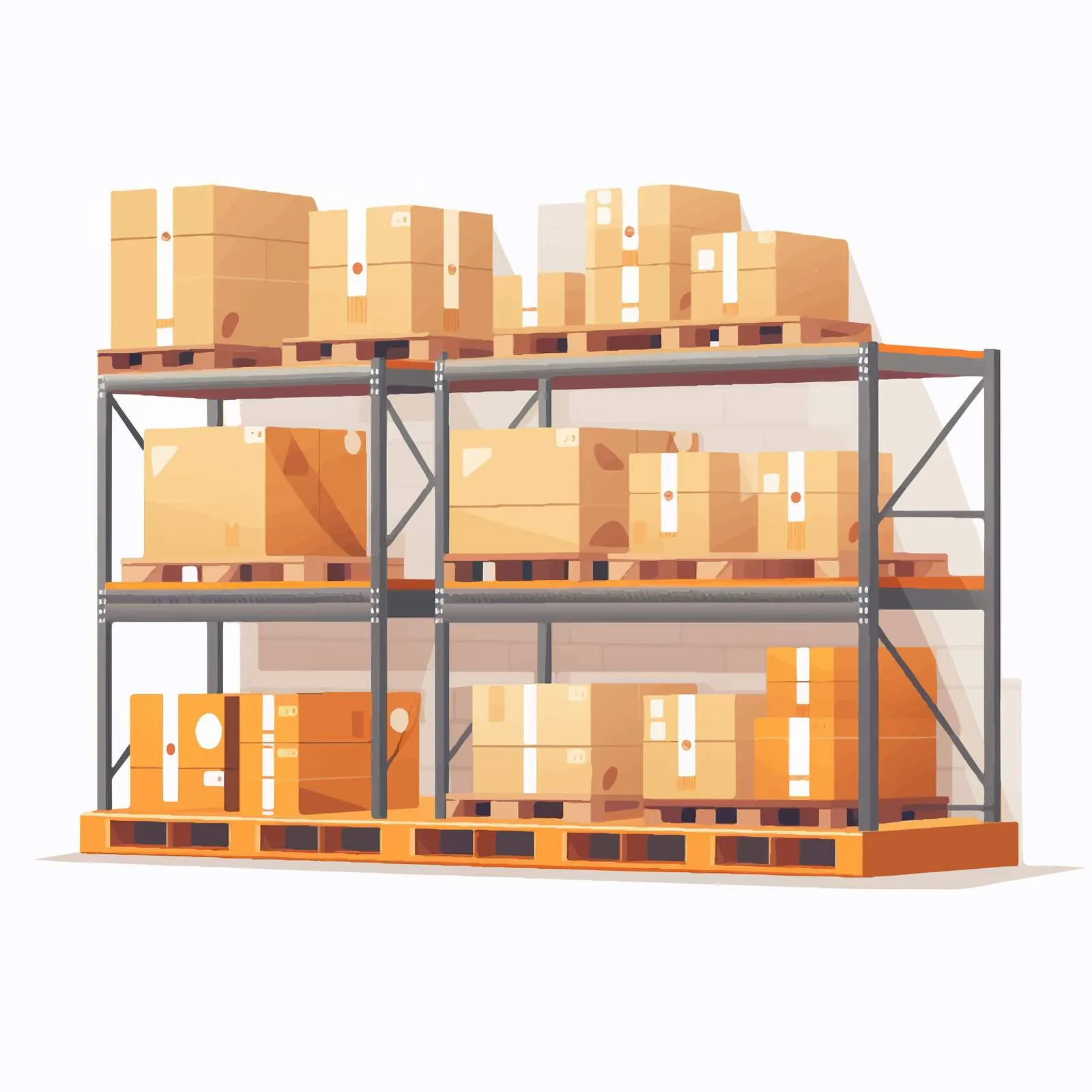 Cardboard Packages on Warehouse Shelf — free download from Dotvec