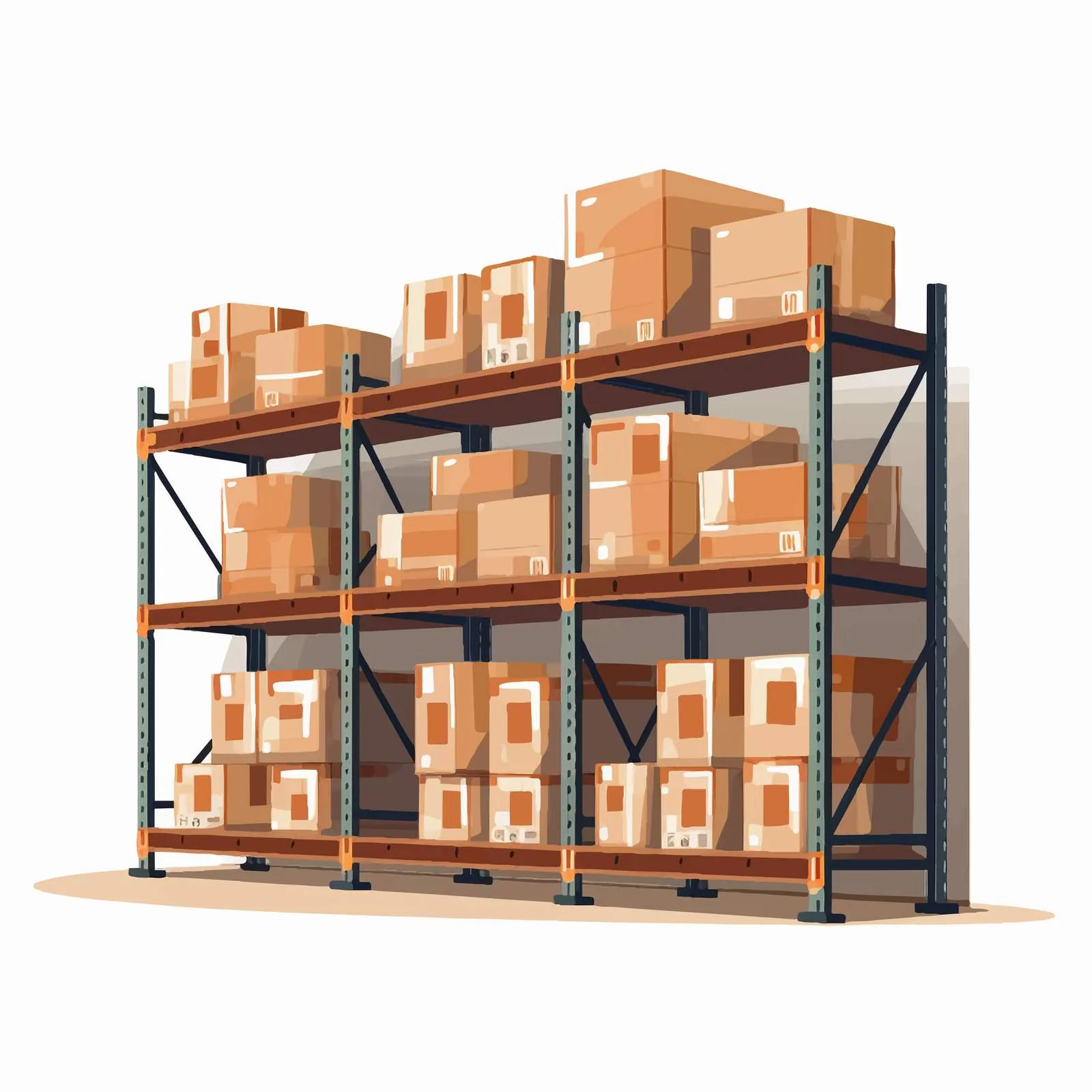 Cardboard Boxes on Warehouse Shelf — free download from Dotvec