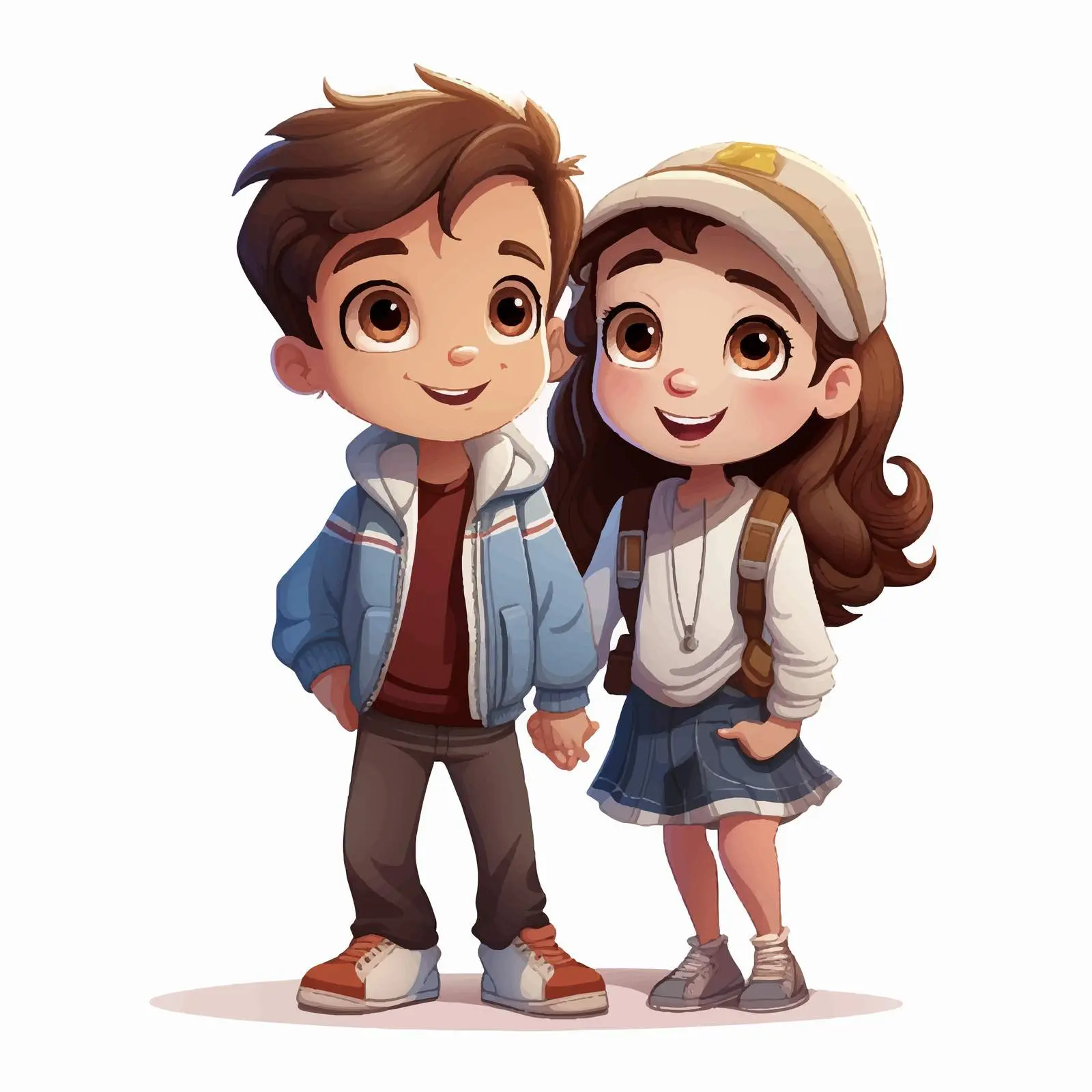 Boy and Girl Cartoon Vector Illustration — free download from Dotvec