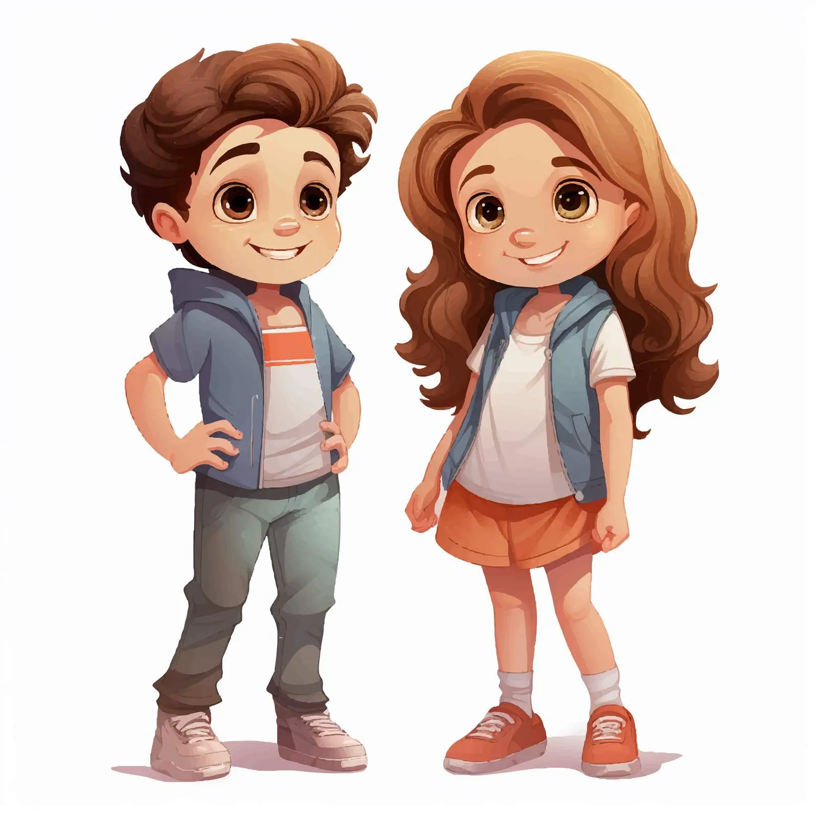 Boy and Girl Cartoon Vector Illustration — free download from Dotvec