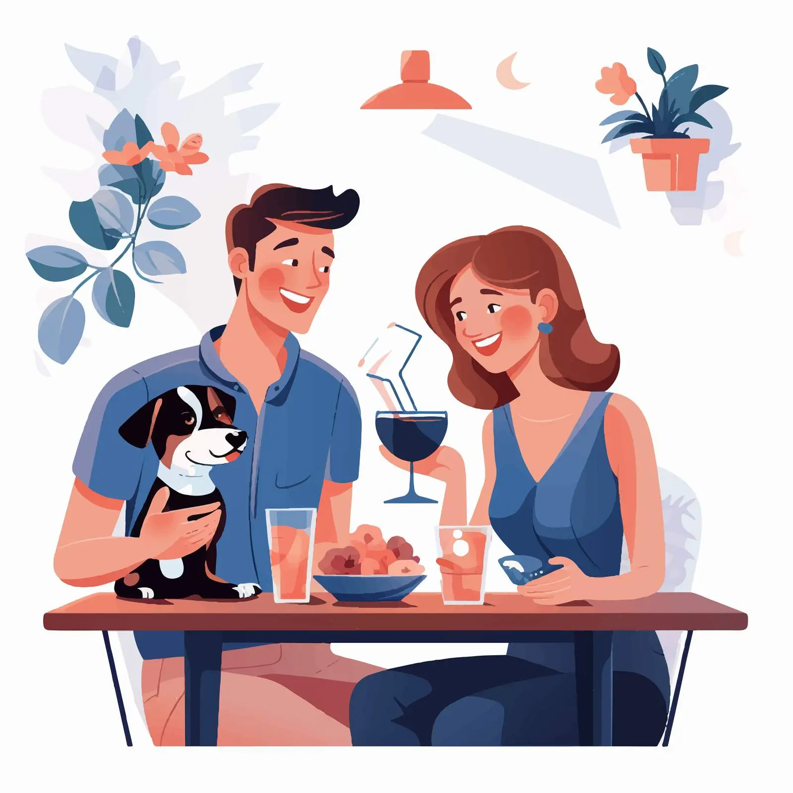 Kids Enjoying Cocktails with Their Pet Dog – free cocktails image from Dotvec