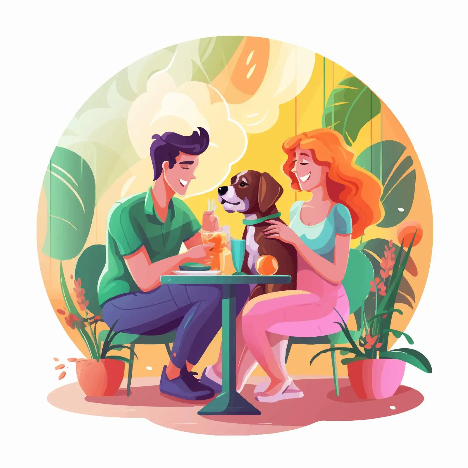 Children Enjoying Cocktails with Their Dog — free download from Dotvec