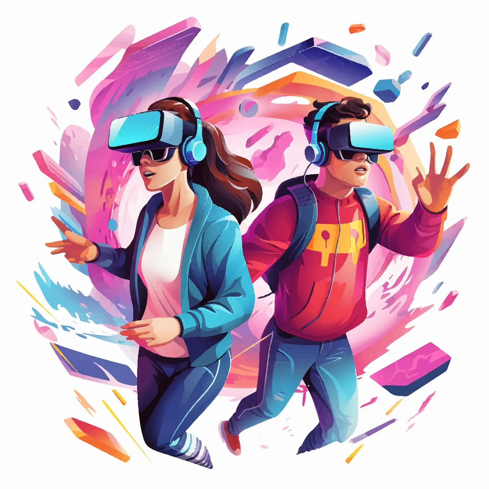 Kids Experiencing Virtual Reality Fun – free digital age image from Dotvec