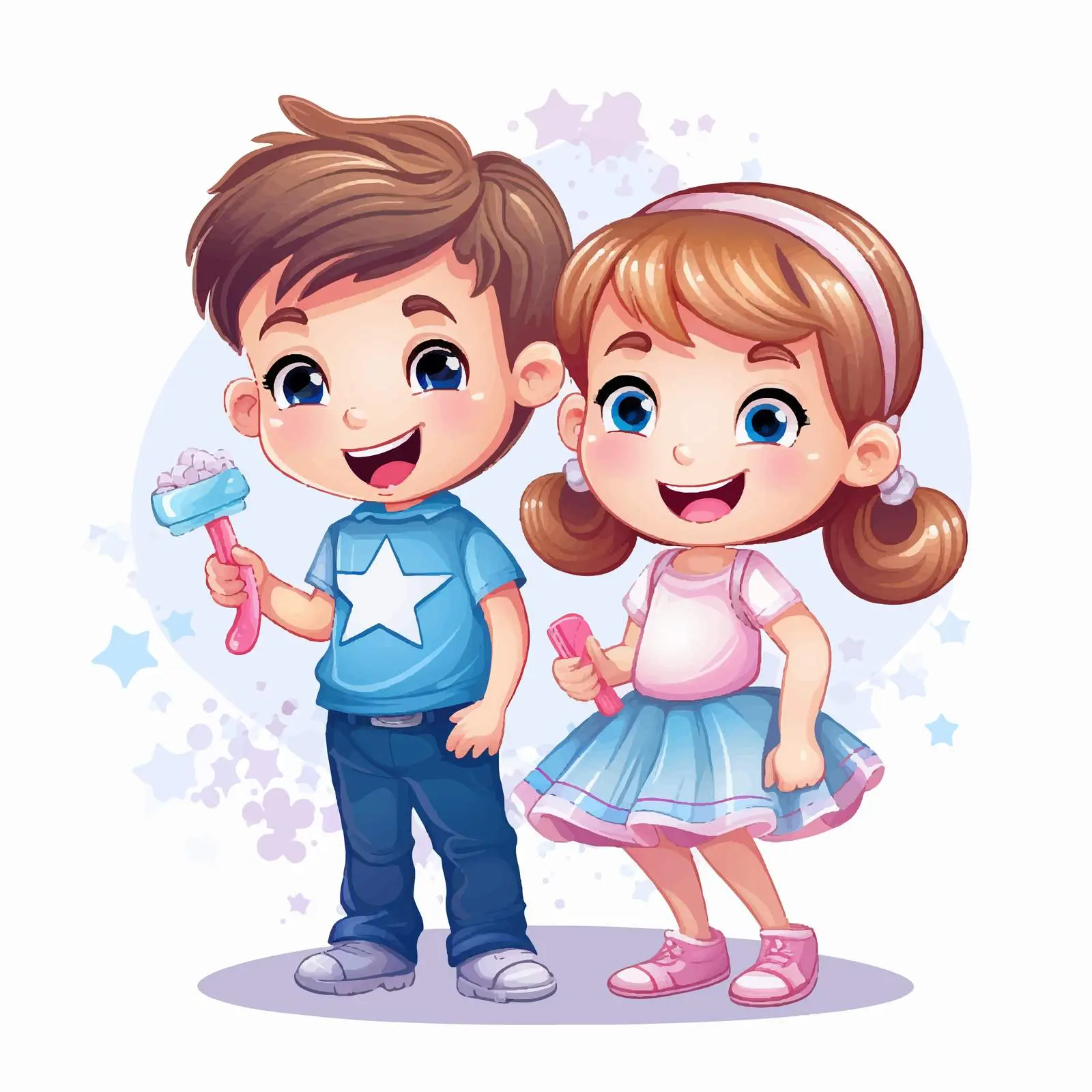 Happy Children with Bright Smiles Vector Art — free download from Dotvec