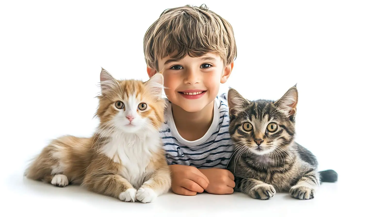 Cute Dog and Kitten Together on White Background – free paws image from Dotvec