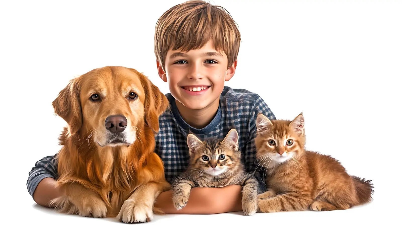 Cute Dog and Kitten Together on White Background – free paws image from Dotvec