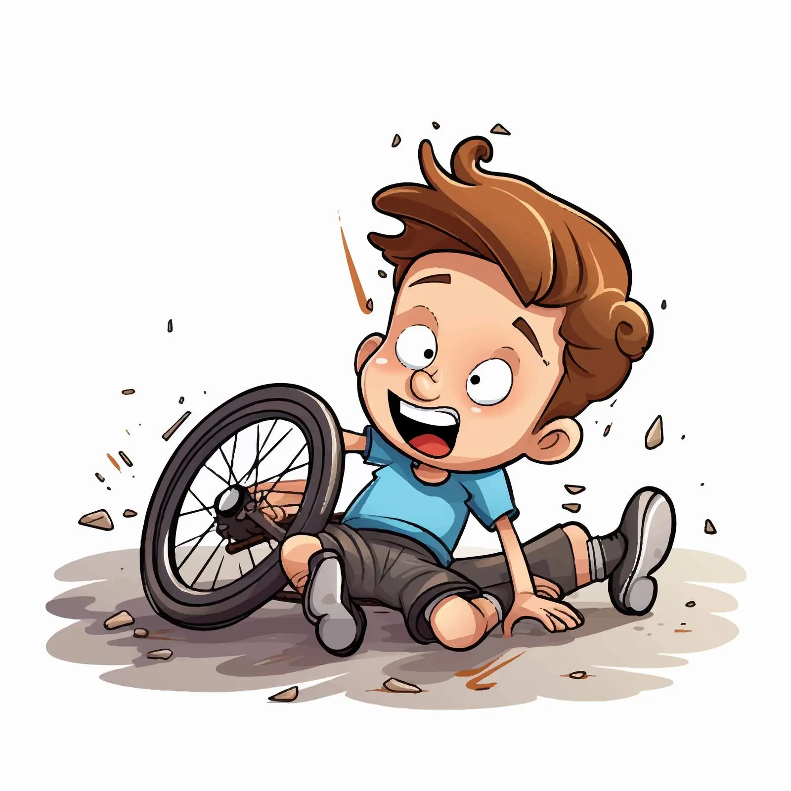 Boy Falling Off Bicycle Cartoon Illustration — free download from Dotvec