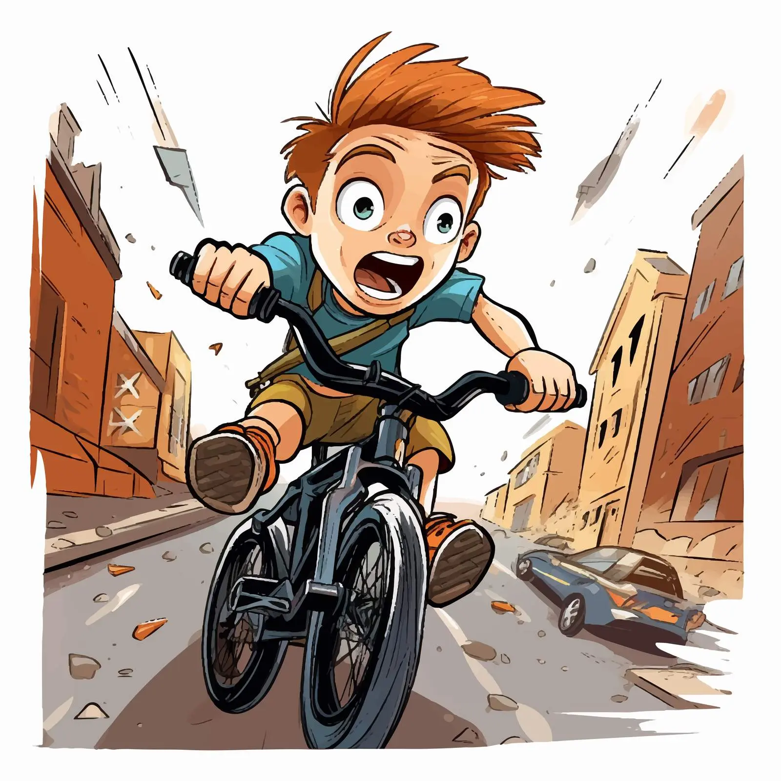 Child Falling Off Bicycle Illustration — free download from Dotvec