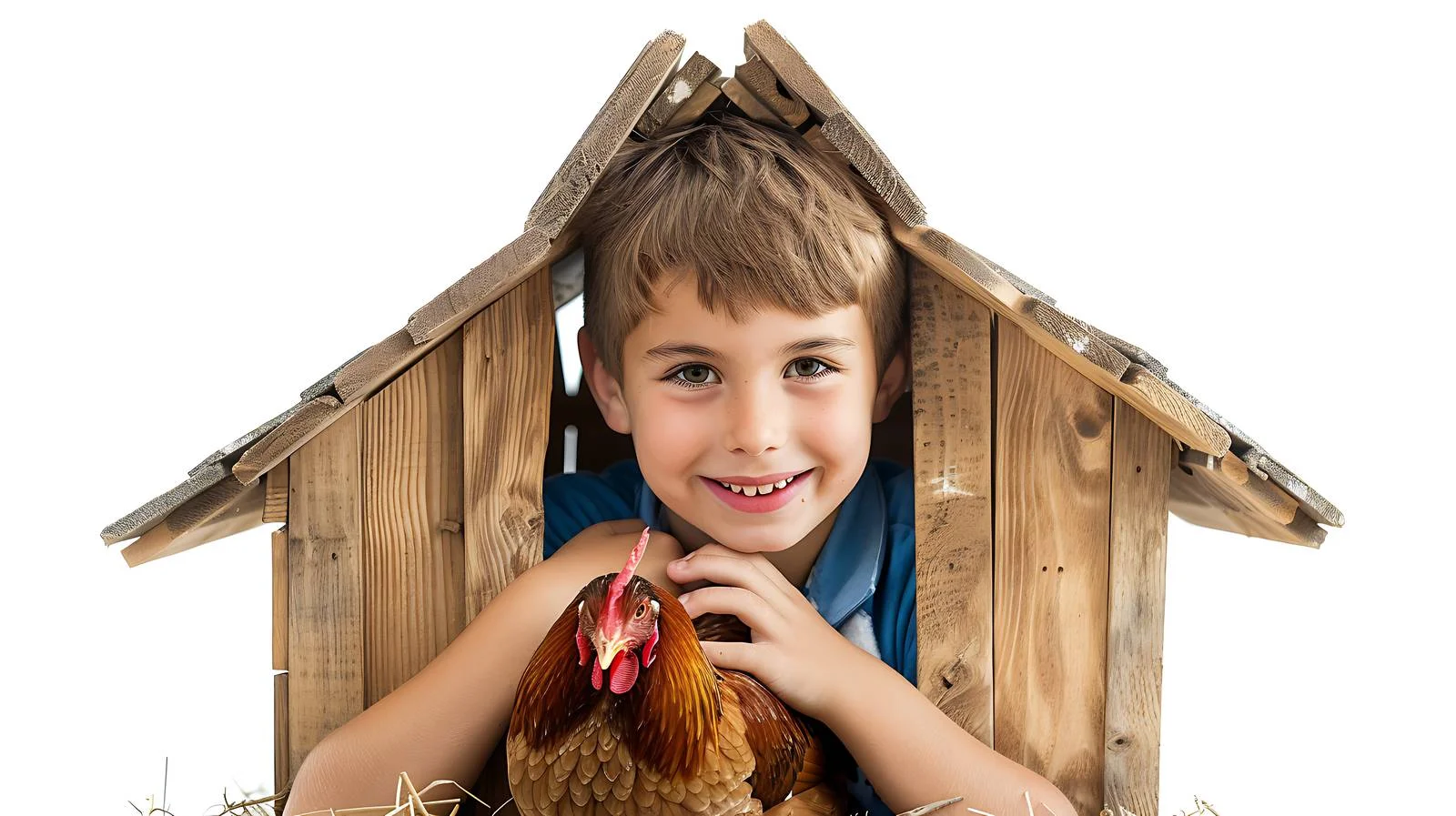 Boy with Polish Chicken Outdoors — free download from Dotvec