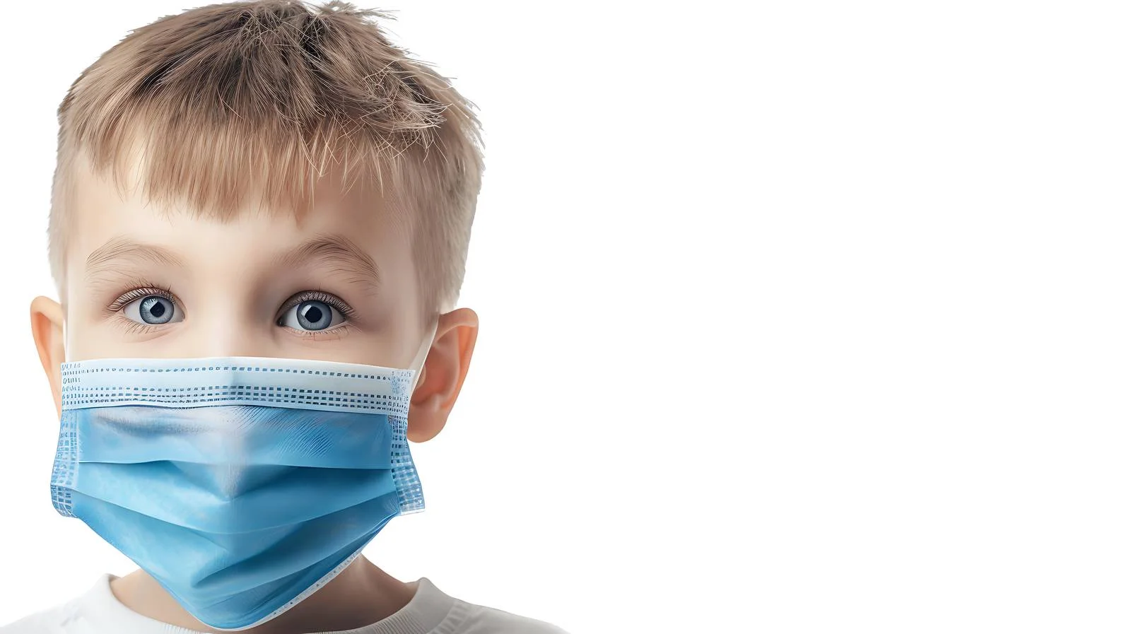 Boy with Medical Mask on Bright Background — free download from Dotvec