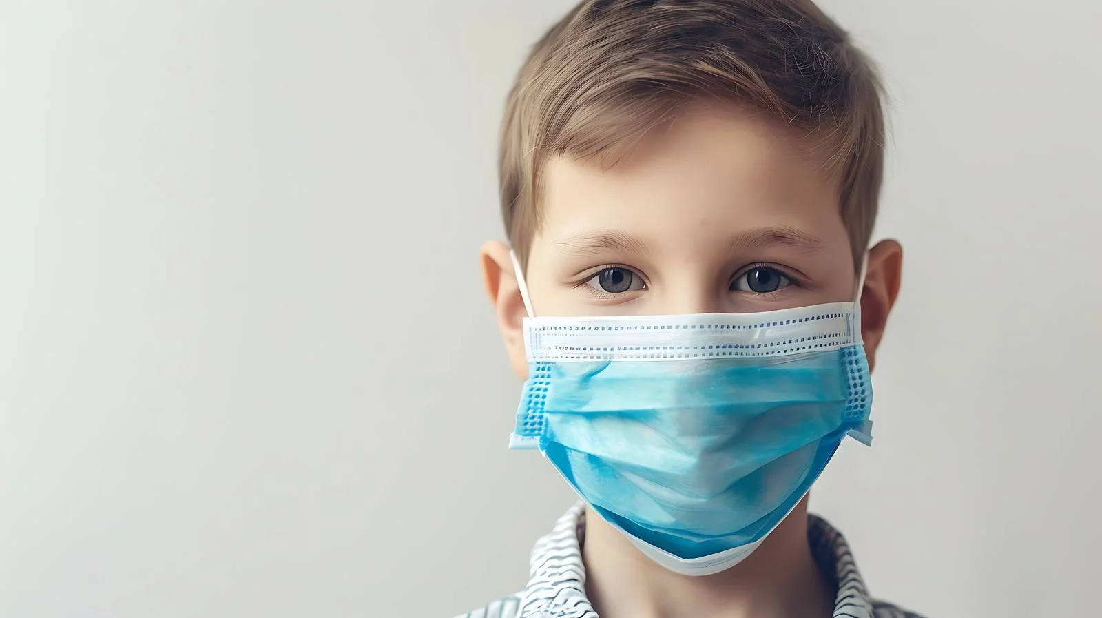 Boy in Medical Mask on Bright Background — free download from Dotvec