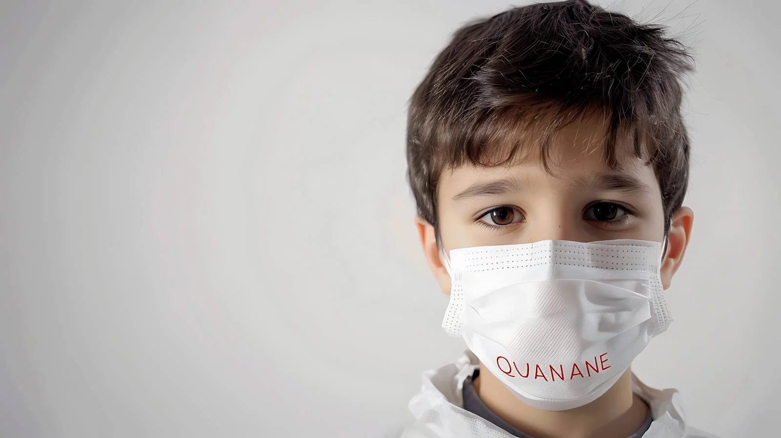 Child Medical Mask Red Inscription Image — free download from Dotvec