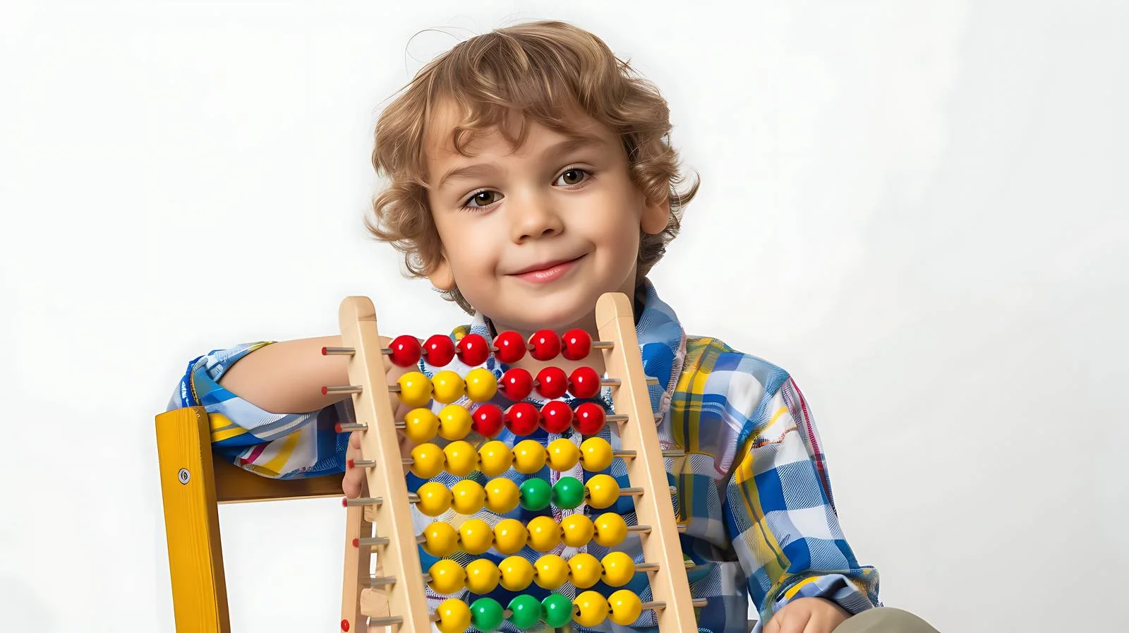 Child in Kindergarten Using Abacus — free download from Dotvec