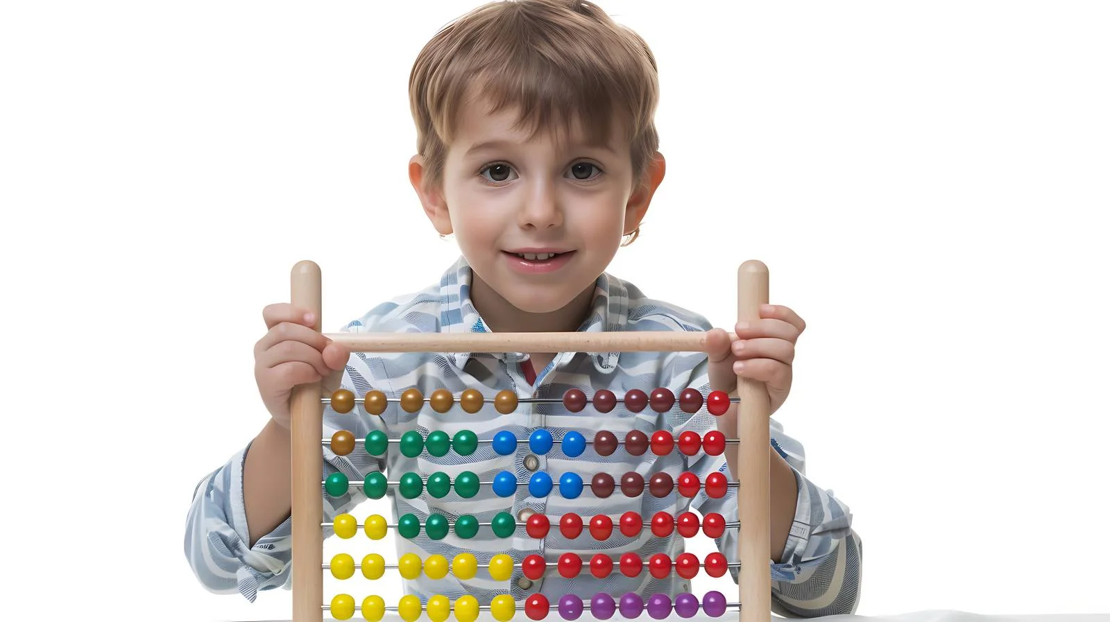 Kindergarten Boy Using Abacus — free download from Dotvec