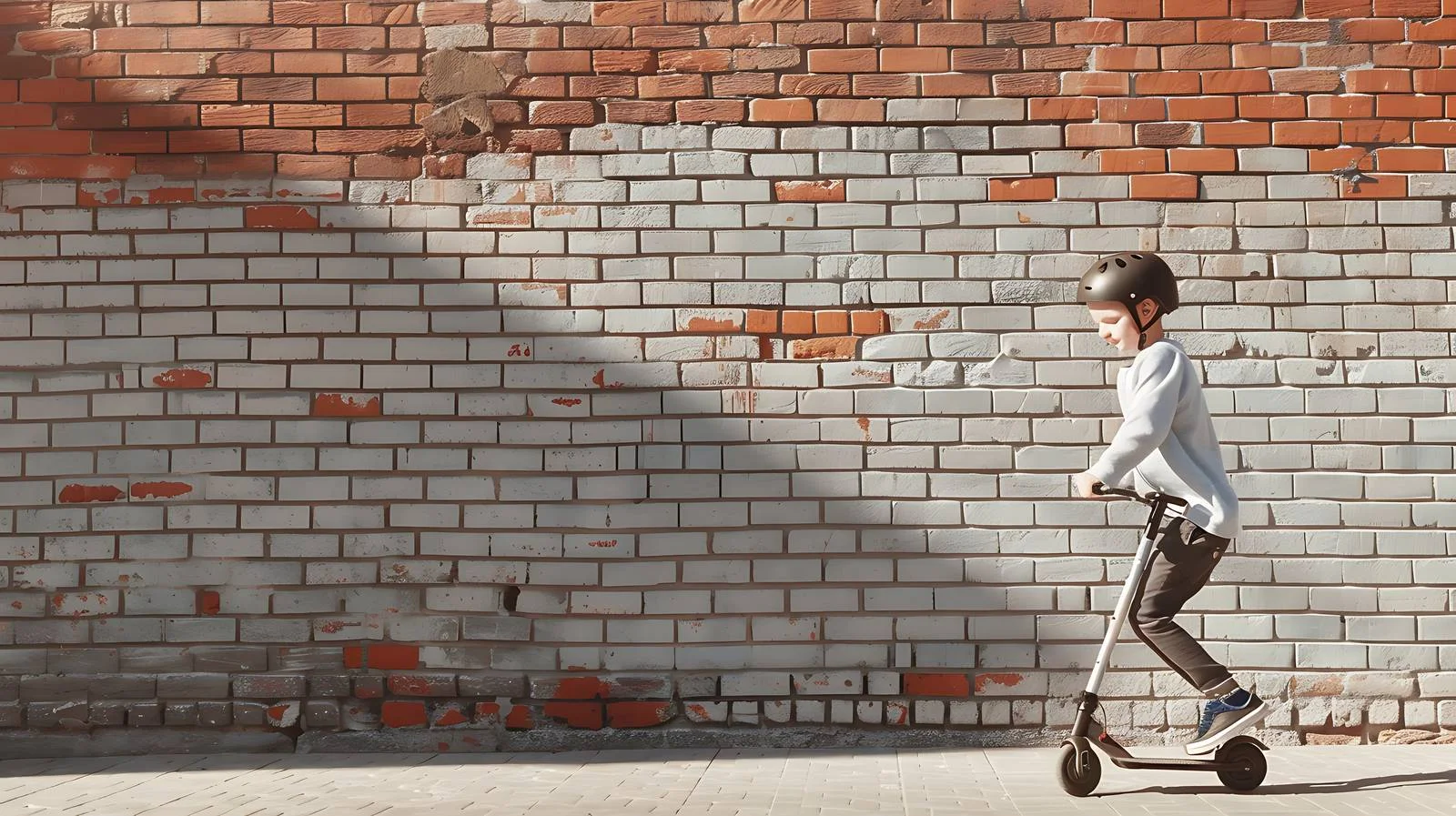 Youthful Scooter Stunt on Sidewalk — free download from Dotvec