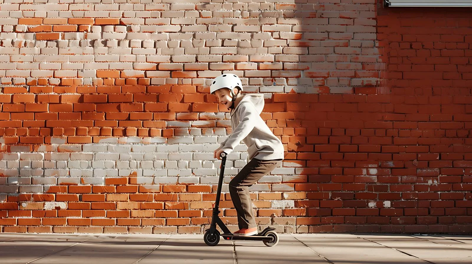 Youthful Scooter Stunt on Sidewalk — free download from Dotvec