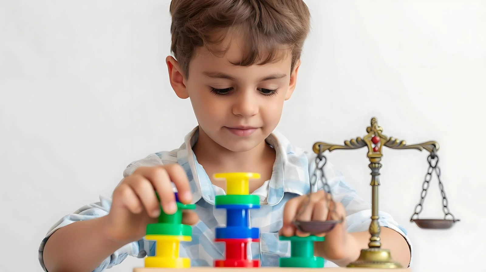 Child Playing with Toy Scales — free download from Dotvec