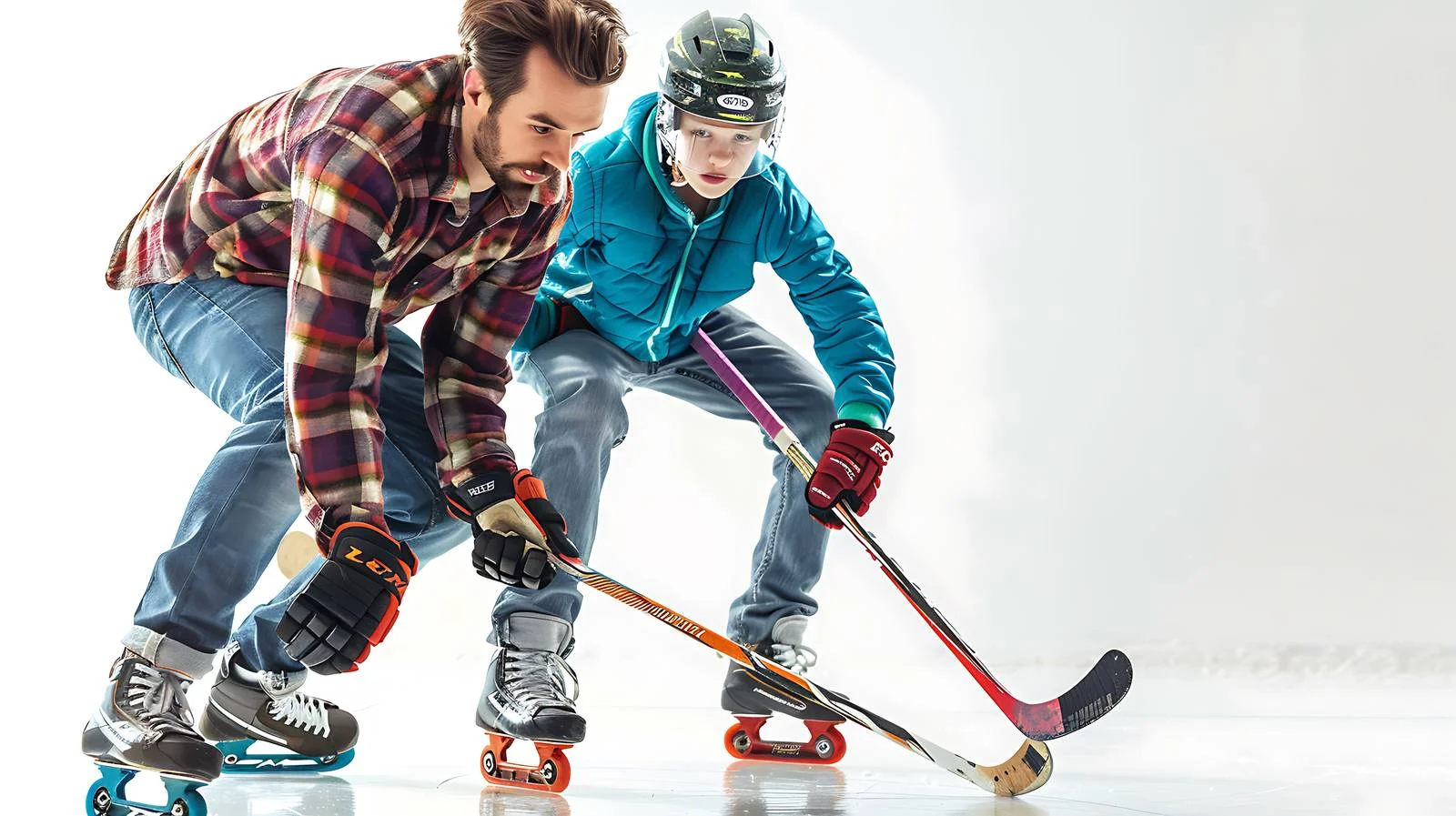 Father-Son Roller Hockey Practice — free download from Dotvec