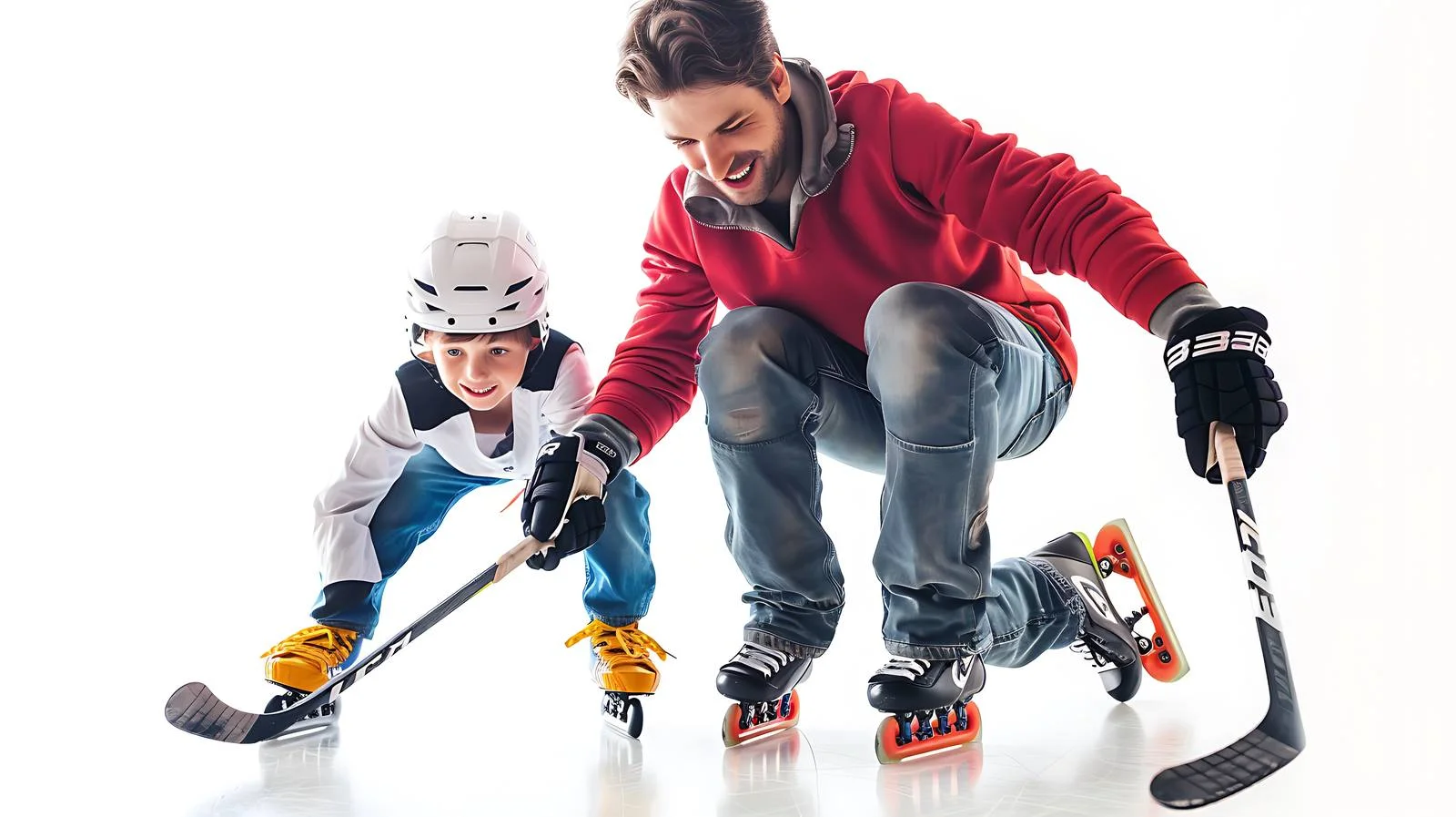 Father-Son Roller Hockey Practice — free download from Dotvec