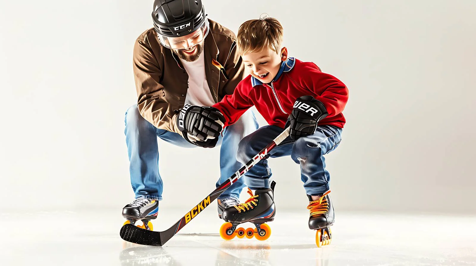Father-Son Roller Hockey Practice — free download from Dotvec