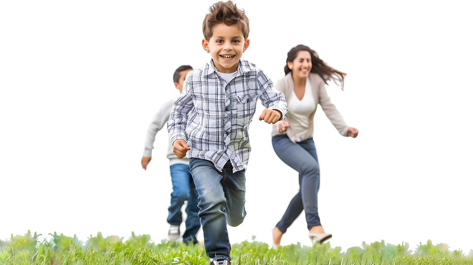 Family Watching Child Run in Garden — free download from Dotvec