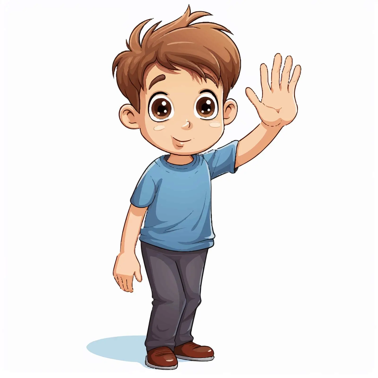 Cartoon Boy Waving Goodbye Vector Illustration — free download from Dotvec