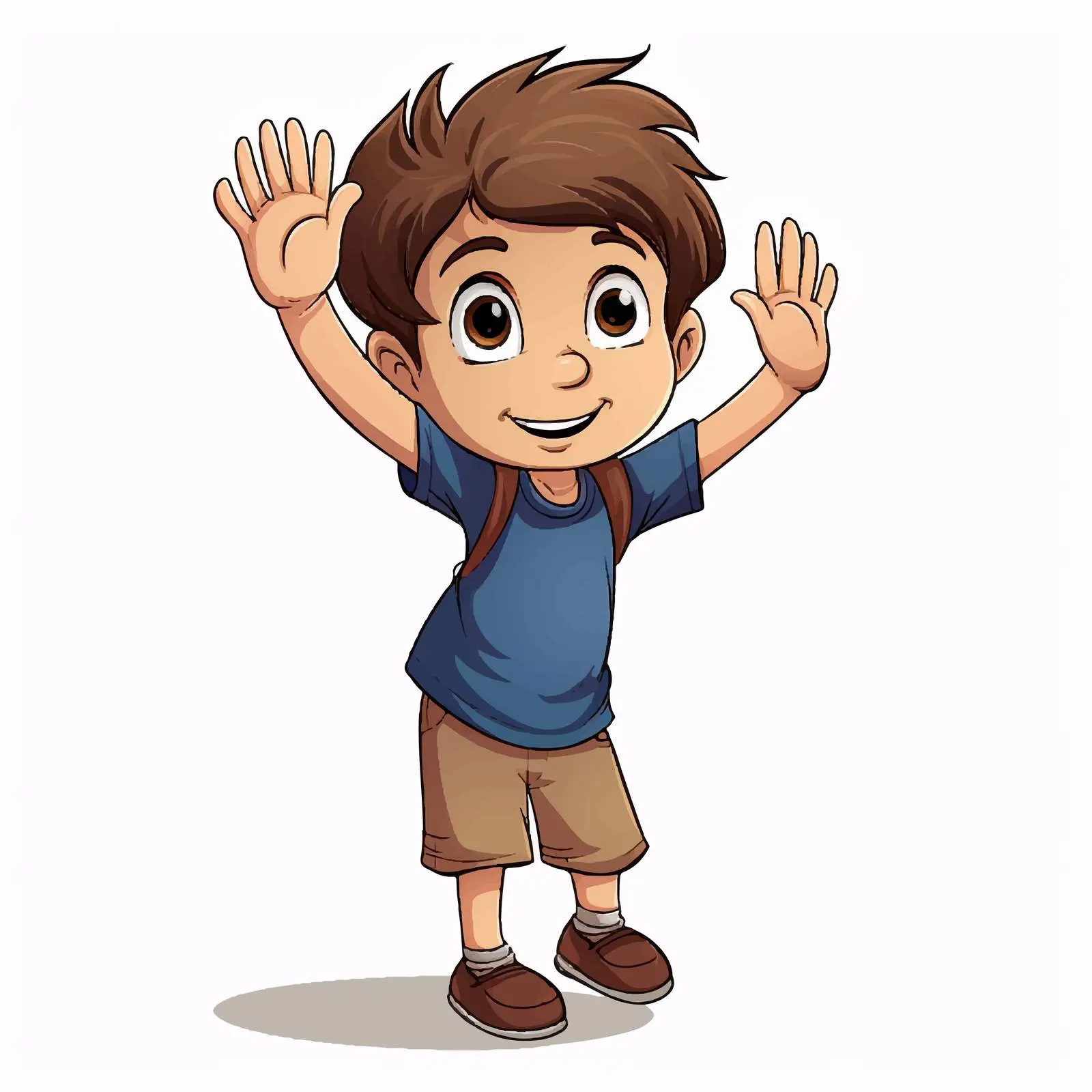 Cartoon Boy Waving Goodbye Vector Illustration — free download from Dotvec