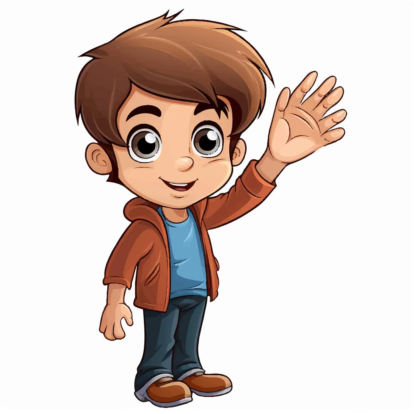 Cartoon Boy Waving Goodbye Vector Illustration — free download from Dotvec