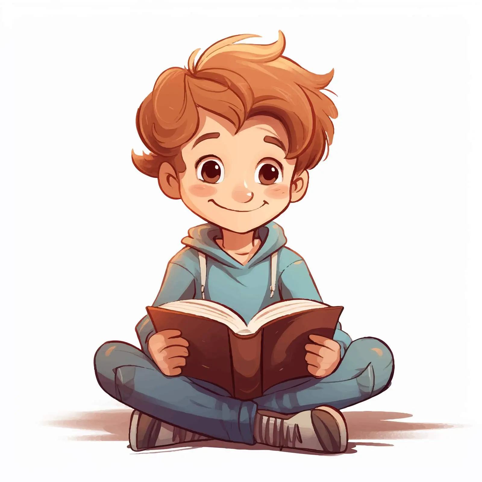 Boy Reading a Book Illustration Vector — free download from Dotvec