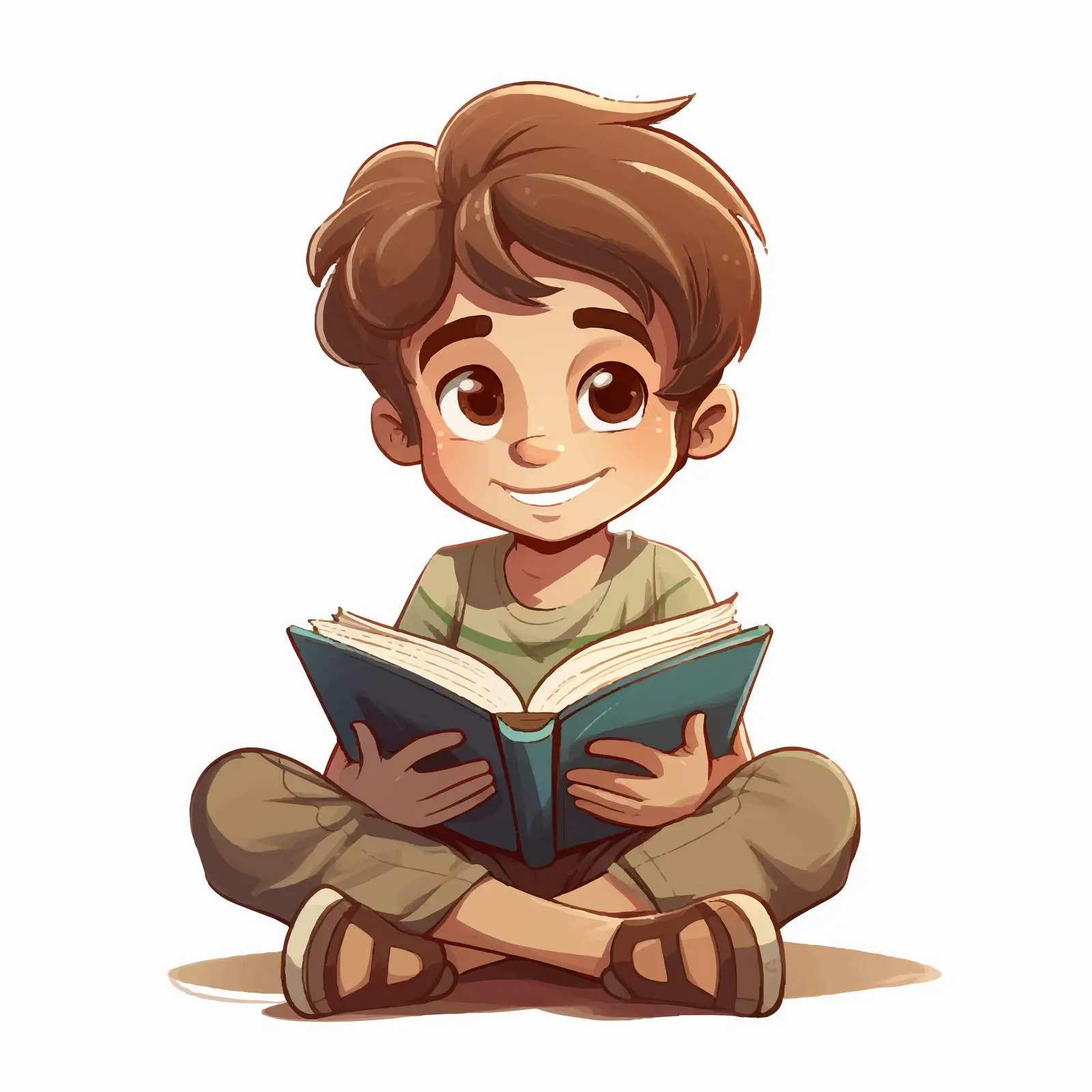 Boy Reading a Book Illustration Vector — free download from Dotvec