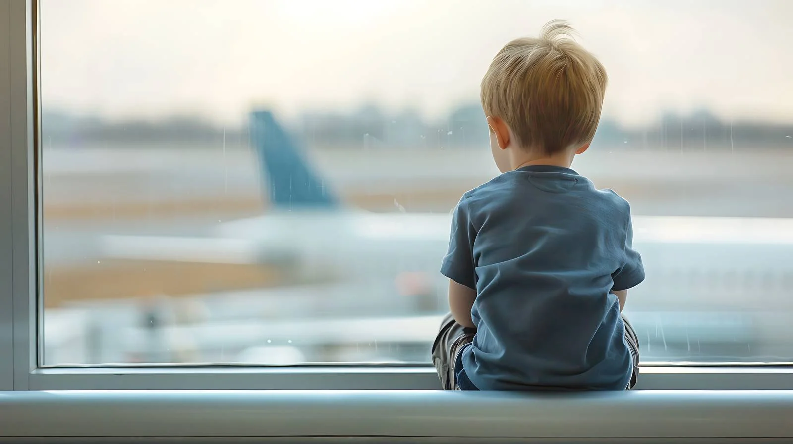 Airport Boy Window Gazing — free download from Dotvec