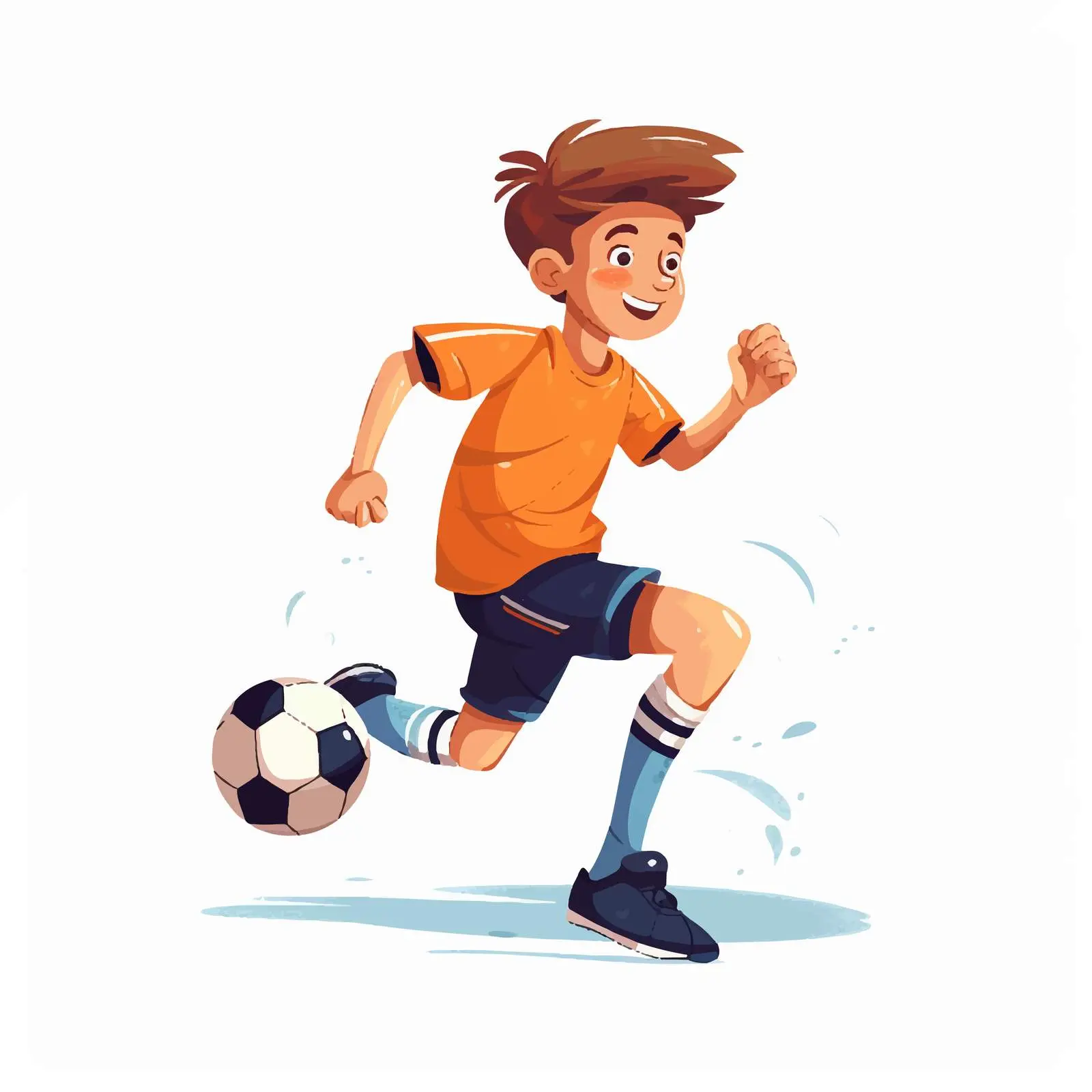 Child Soccer Player Kicking Ball in Mid-Air — free download from Dotvec
