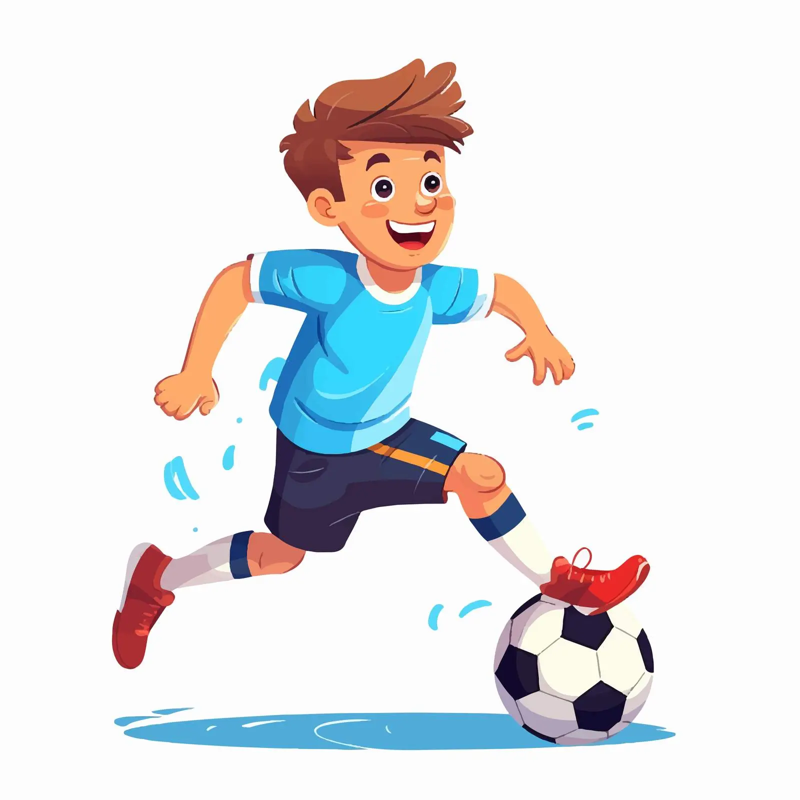 Child Soccer Player Kicking Ball in Midair — free download from Dotvec