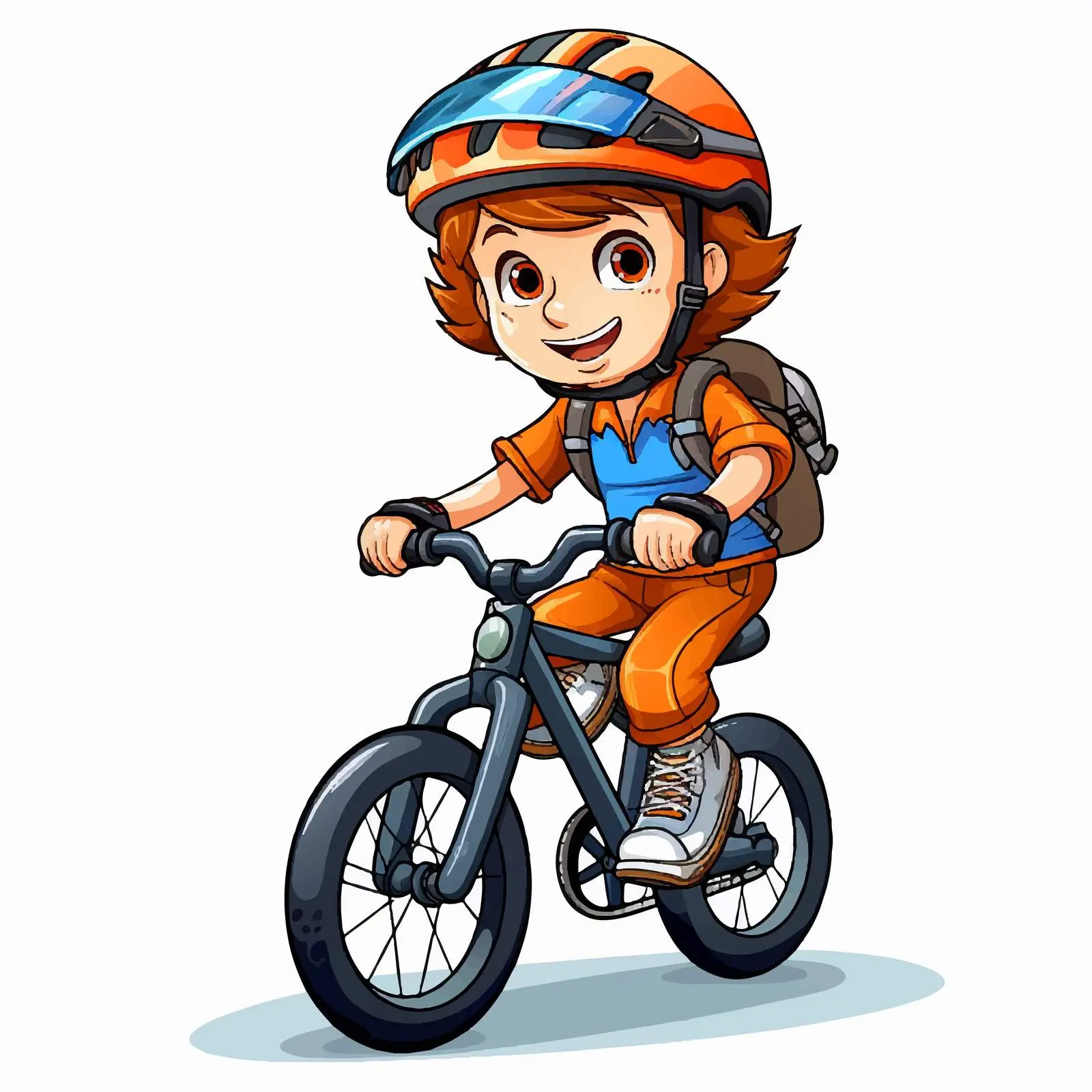 Child Wearing Helmet Before Biking Illustration — free download from Dotvec