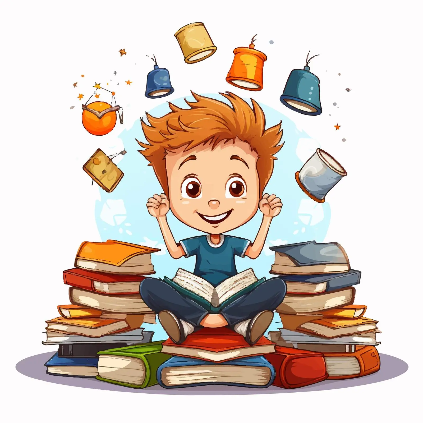 Student Balancing Books in Classroom Setting — free download from Dotvec