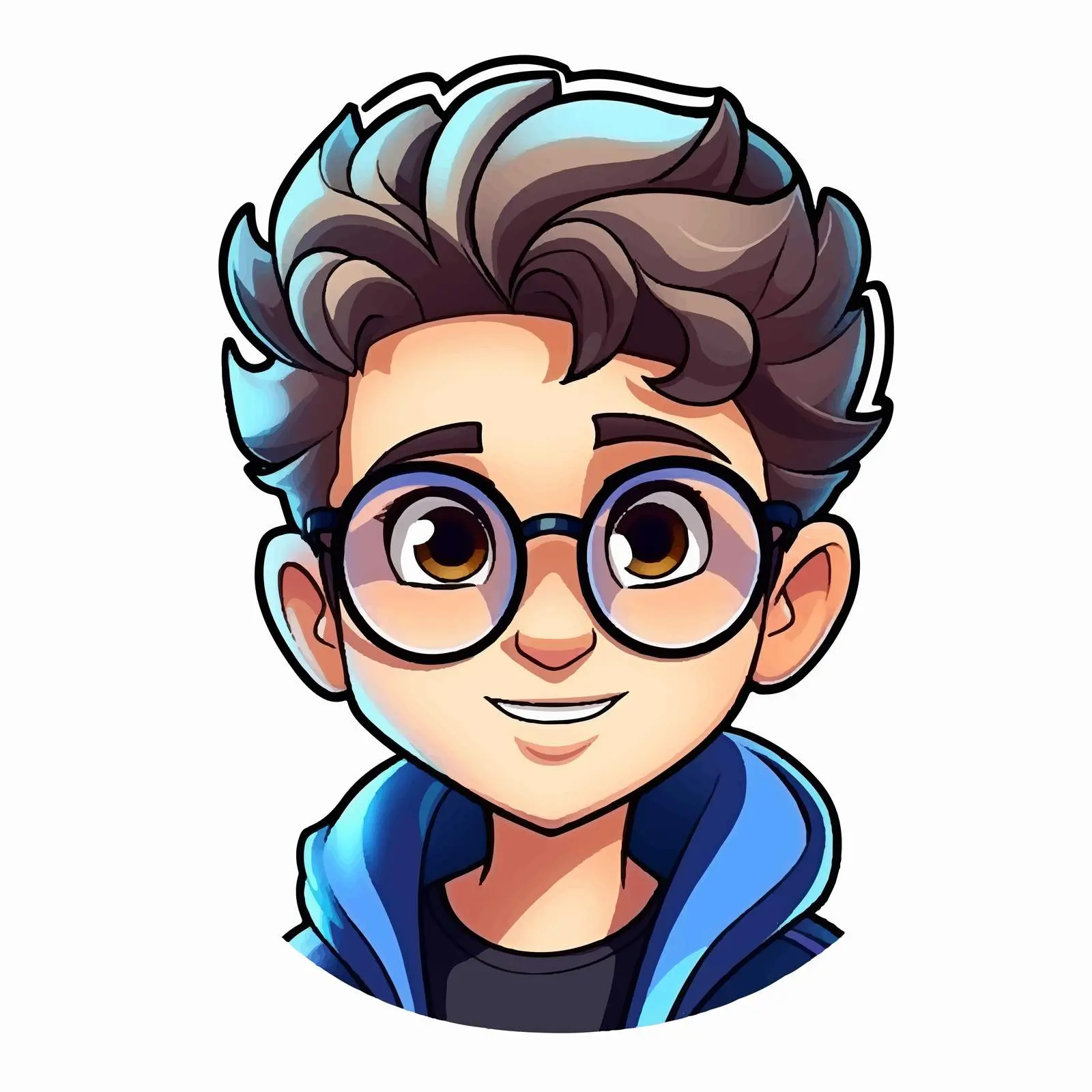 Cartoon Boy with Glasses Vector Illustration — free download from Dotvec