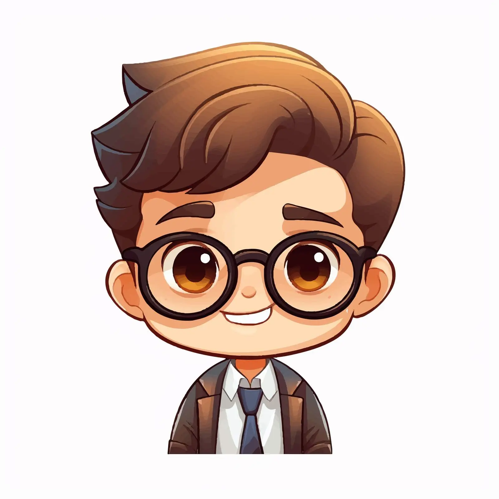 Cartoon Boy with Glasses Vector Illustration — free download from Dotvec