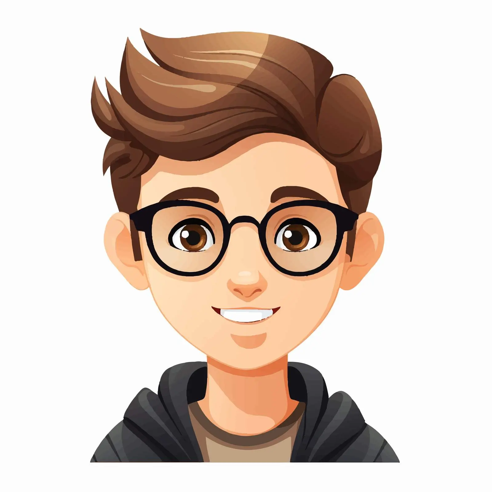 Cartoon Boy with Glasses Vector Illustration — free download from Dotvec