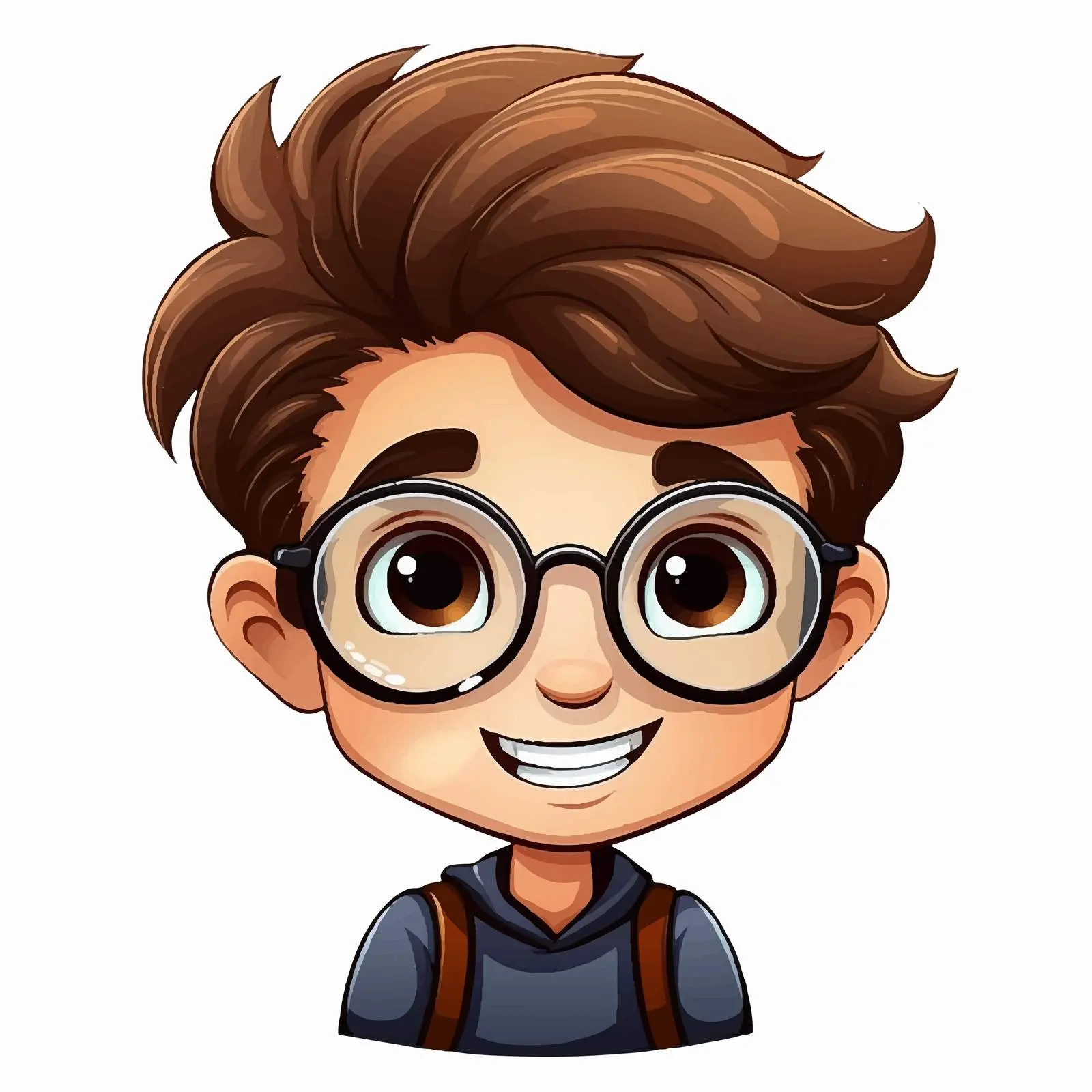 Cartoon Boy with Glasses Vector Illustration – free nerd image from Dotvec