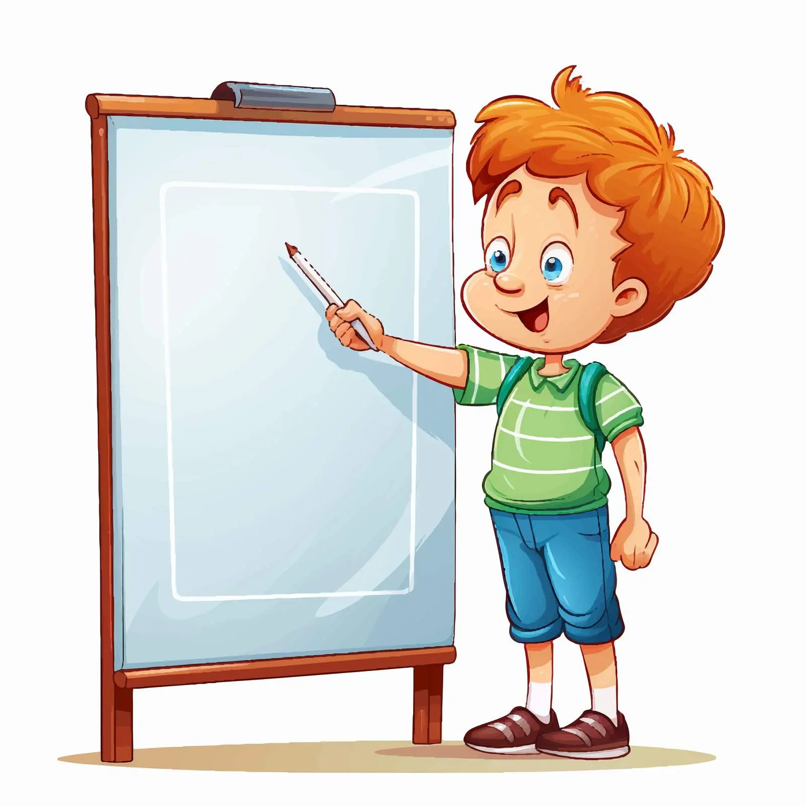 Boy Writing on Whiteboard with Marker Vector — free download from Dotvec